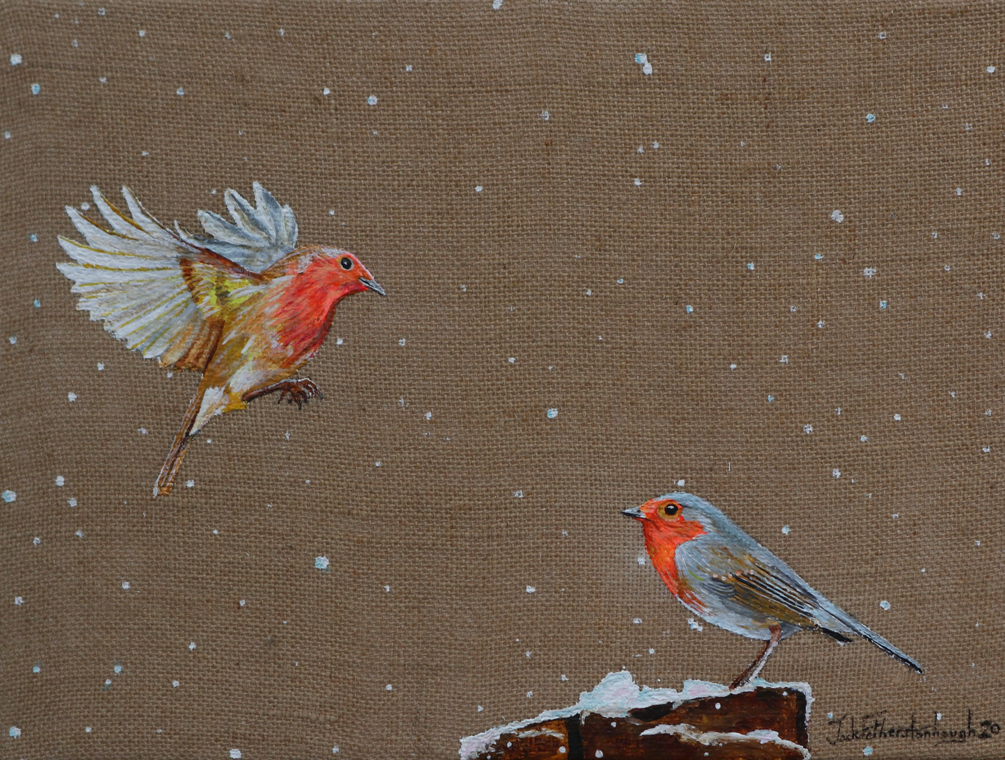 Returning Home in the Snow - Original Artwork