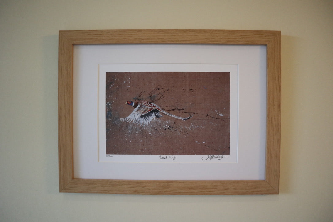 Framed Pheasant in Flight