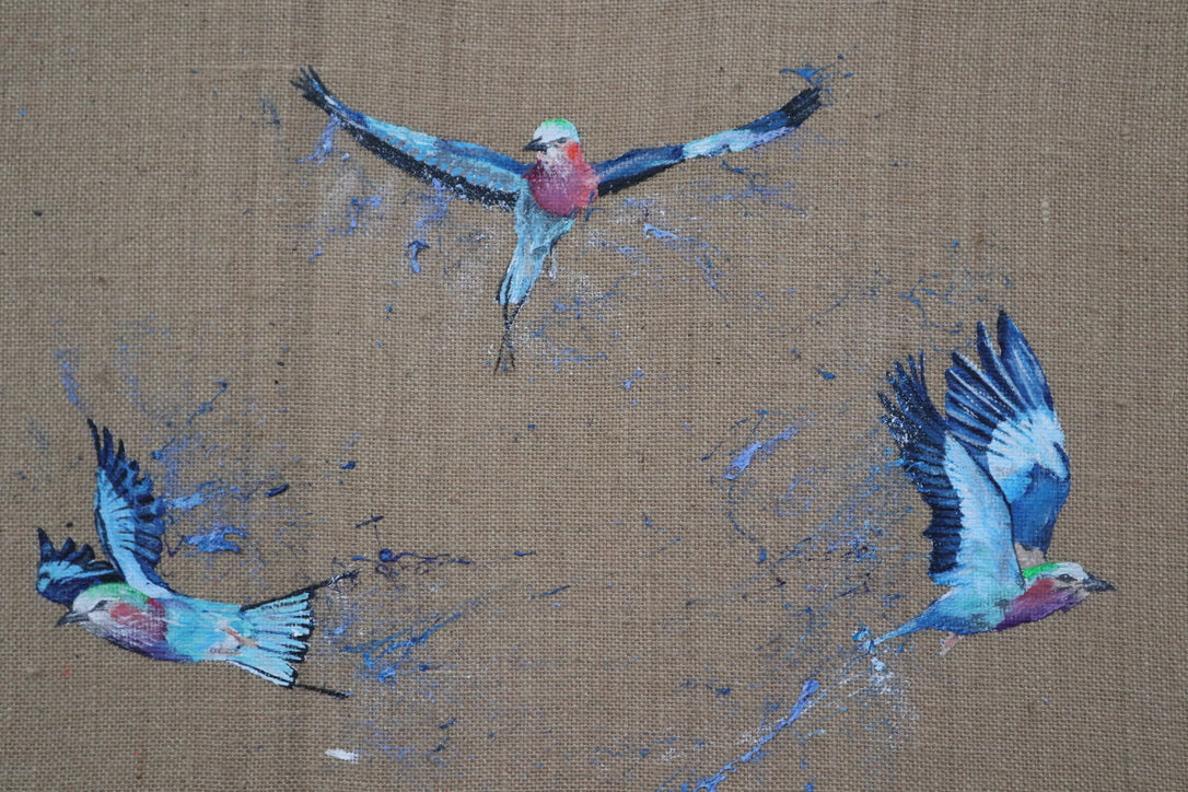 Lilac Breasted Rollers - Original Artwork