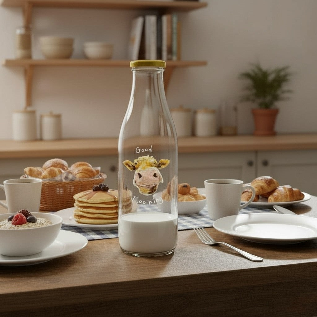 Hand-Painted Cow Milk Bottles – Each Utterly Unique 🐄