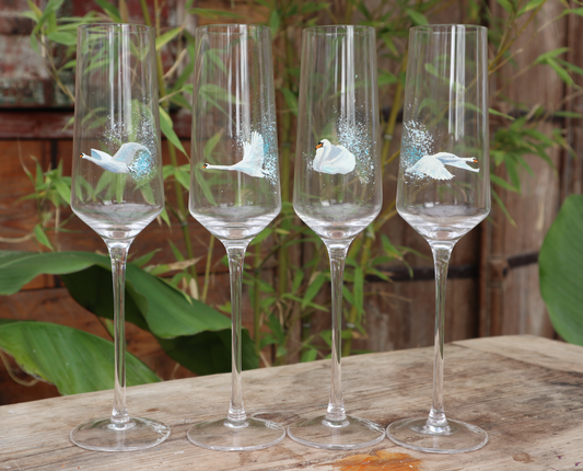 Swan Champagne Flutes