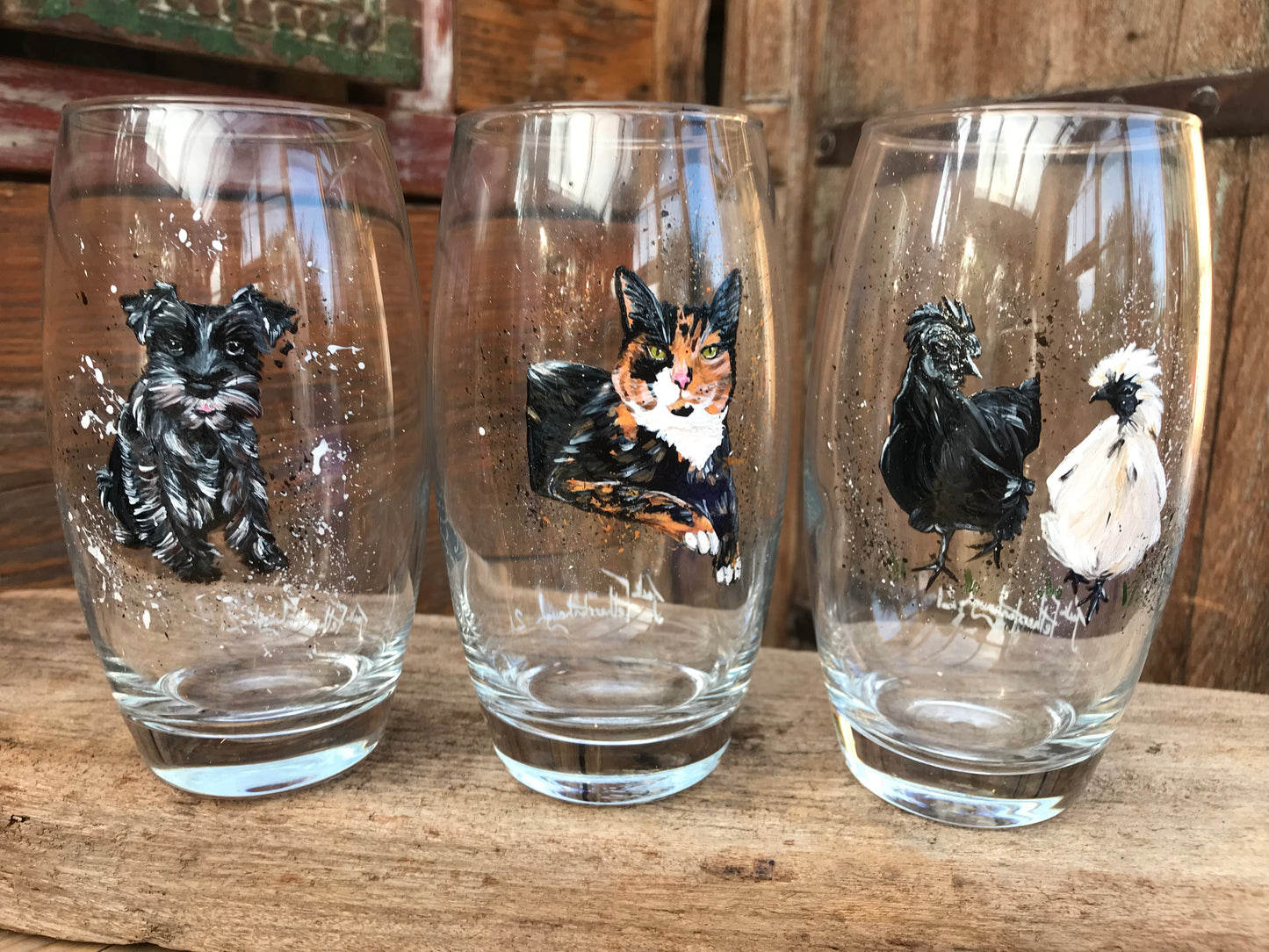 Pet PAWtraits Hand painted on Glassware