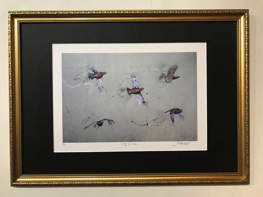 Framed Covey Of Grouse