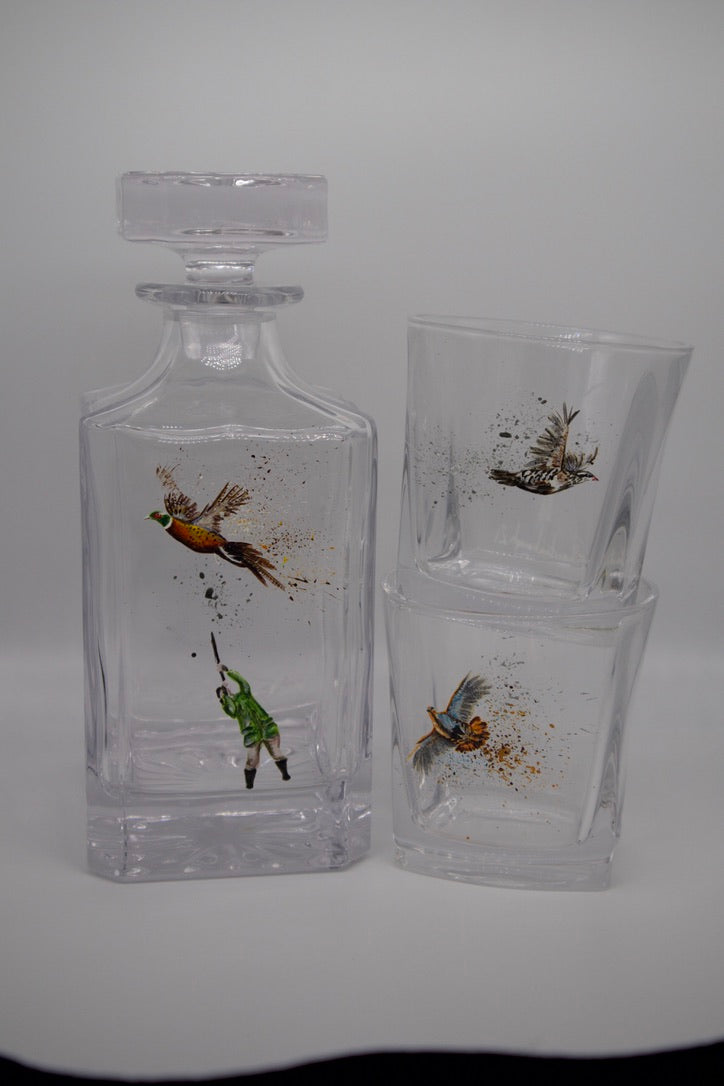 Partridge & Pheasant Shooter Decanter / Glasses