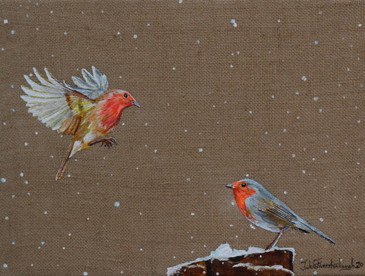 Returning Home in the Snow - Original Artwork