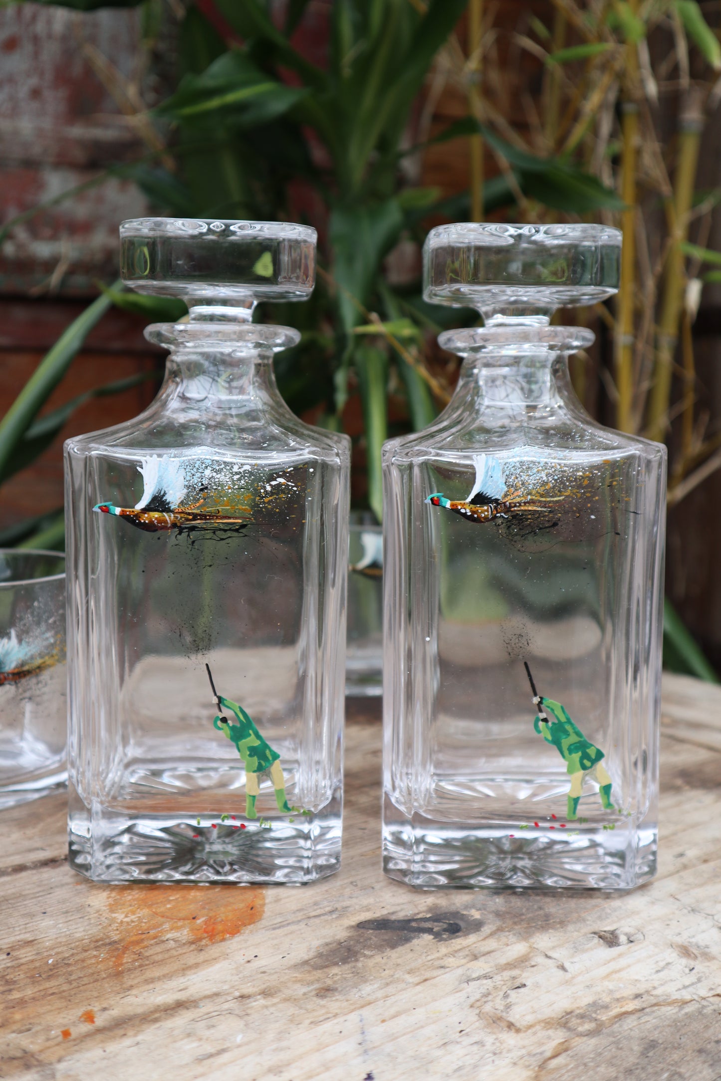 Partridge & Pheasant Shooter Decanter / Glasses