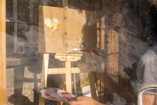 Returning Home in the Snow - Original Artwork