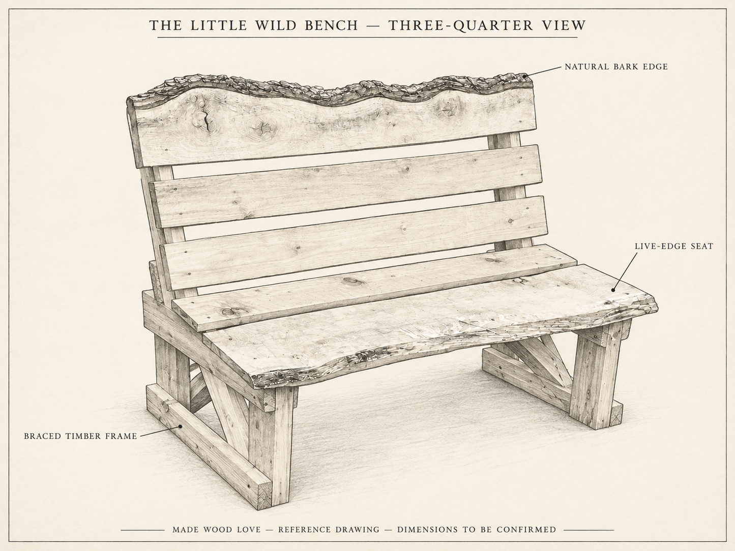 THE LITTLE WILD BENCH by Made Wood Love – photo 2 of 6