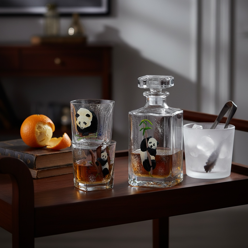 Panda Decanter and glass set
