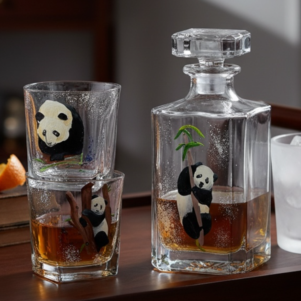 Panda Decanter and glass set