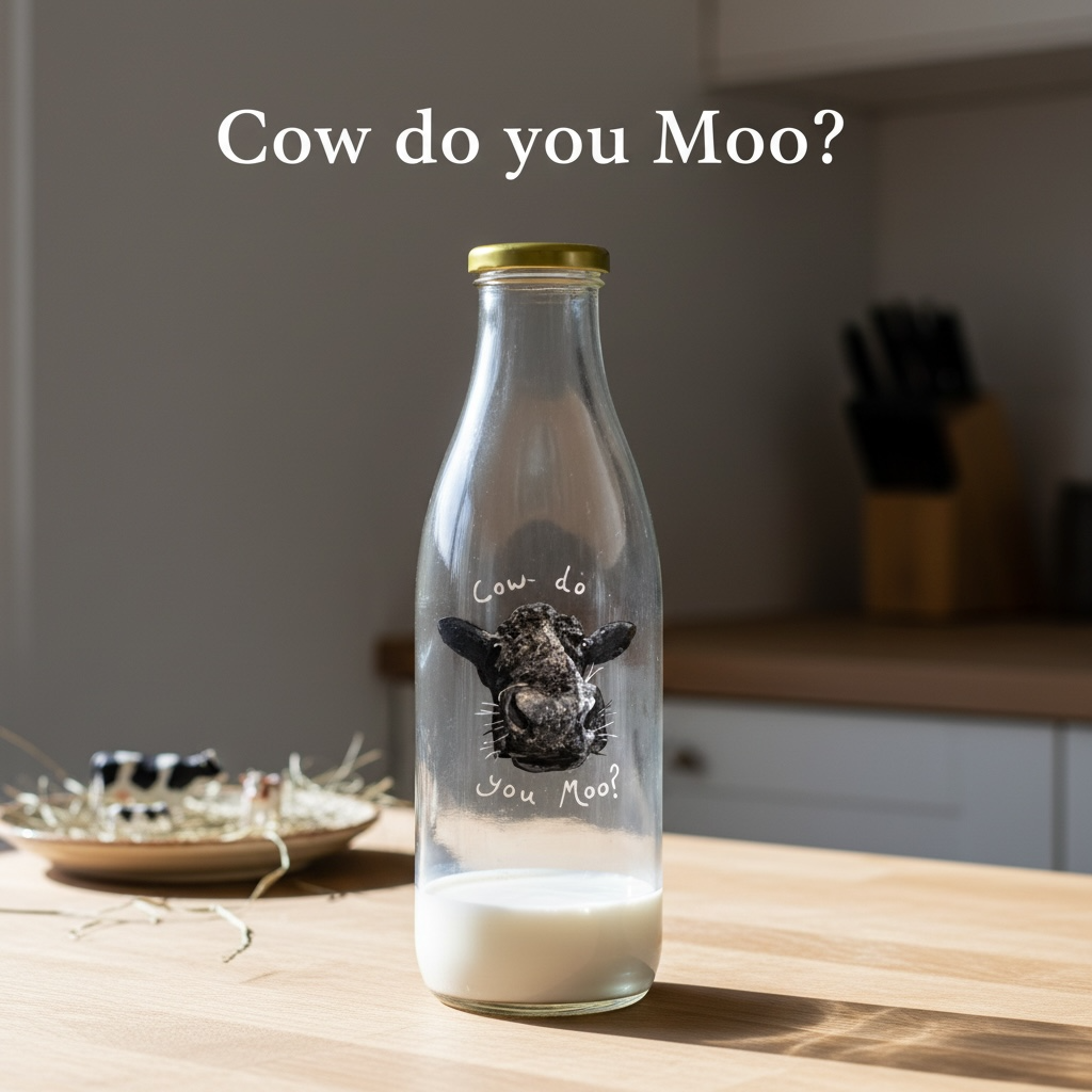 Hand-Painted Cow Milk Bottles – Each Utterly Unique 🐄