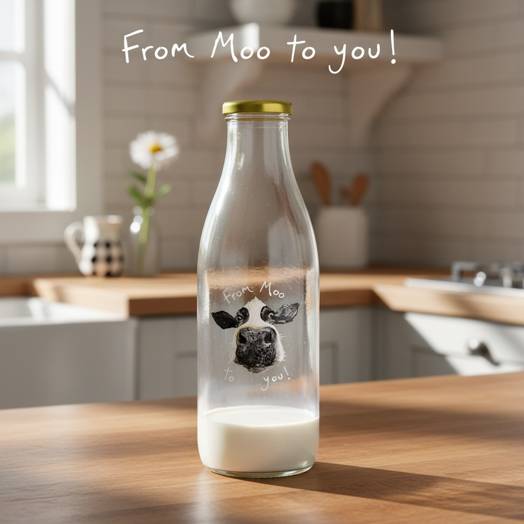 Hand-Painted Cow Milk Bottles – Each Utterly Unique 🐄