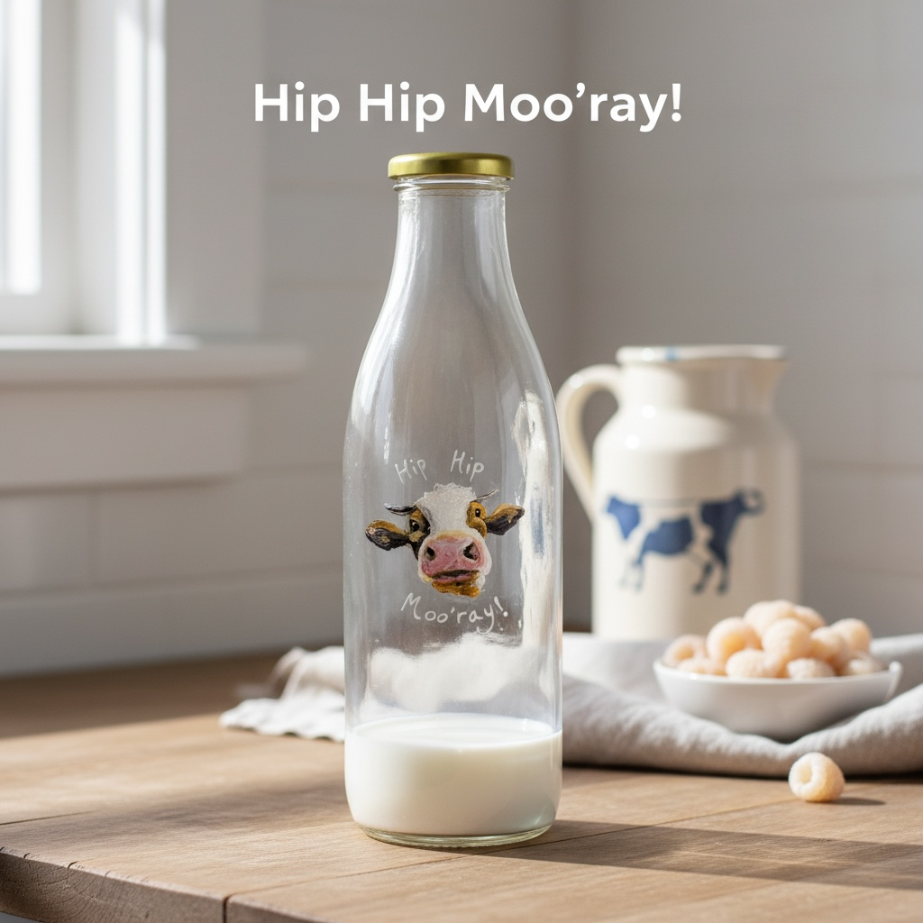 Hand-Painted Cow Milk Bottles – Each Utterly Unique 🐄