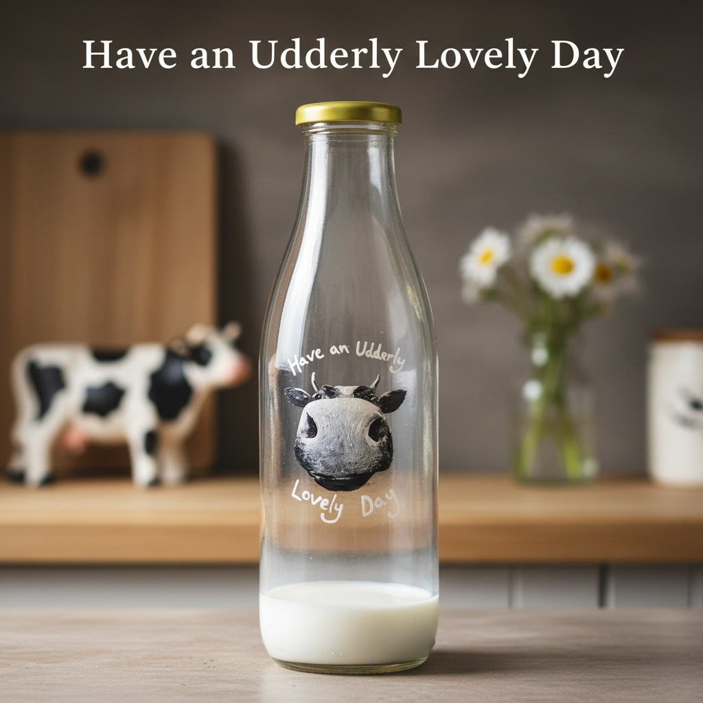 Hand-Painted Cow Milk Bottles – Each Utterly Unique 🐄
