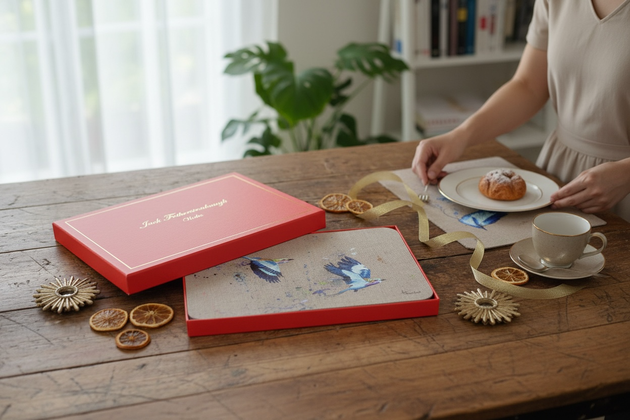 Beautifully boxed and gift-ready, this set of six placemats makes a thoughtful and practical present for any home.