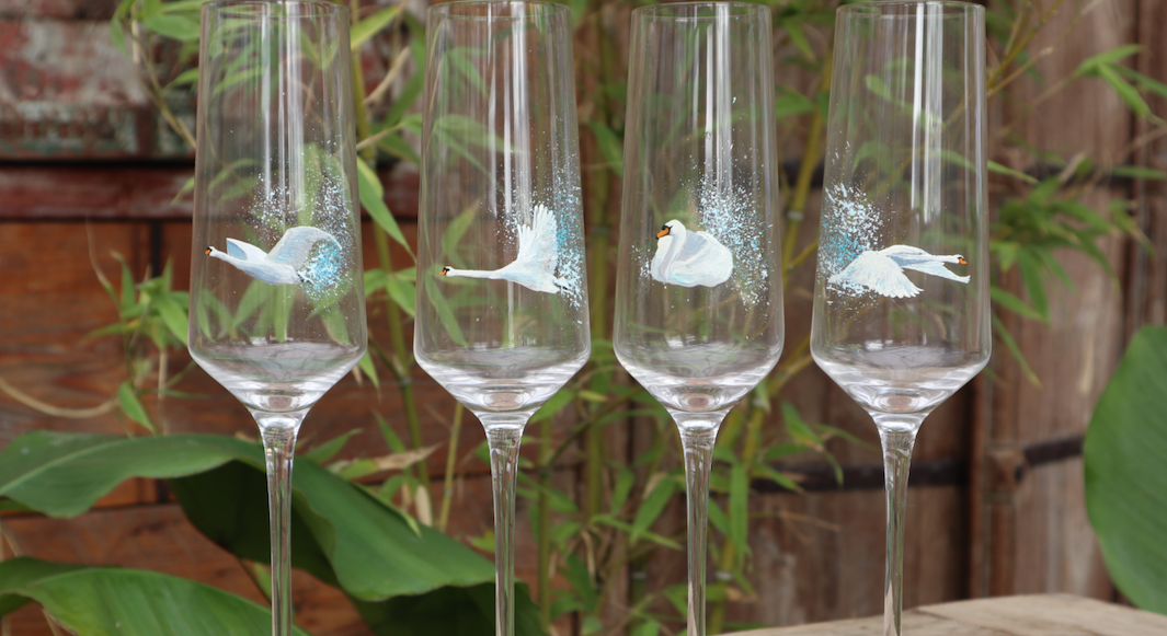 Swan Champagne Flutes