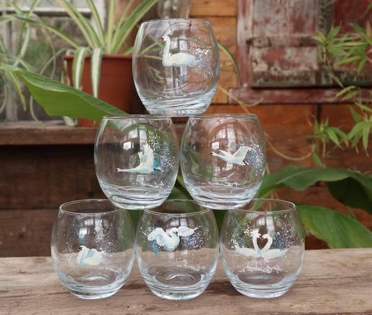 Swan Water Glasses set of 6