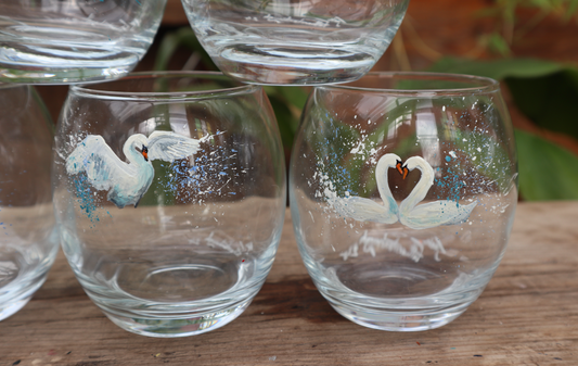 Swan Water Glasses set of 6