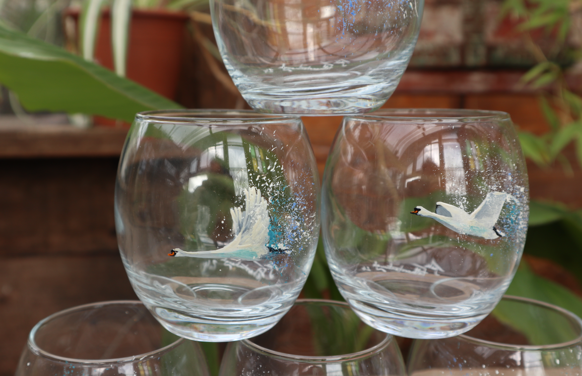 Swan Water Glasses set of 6