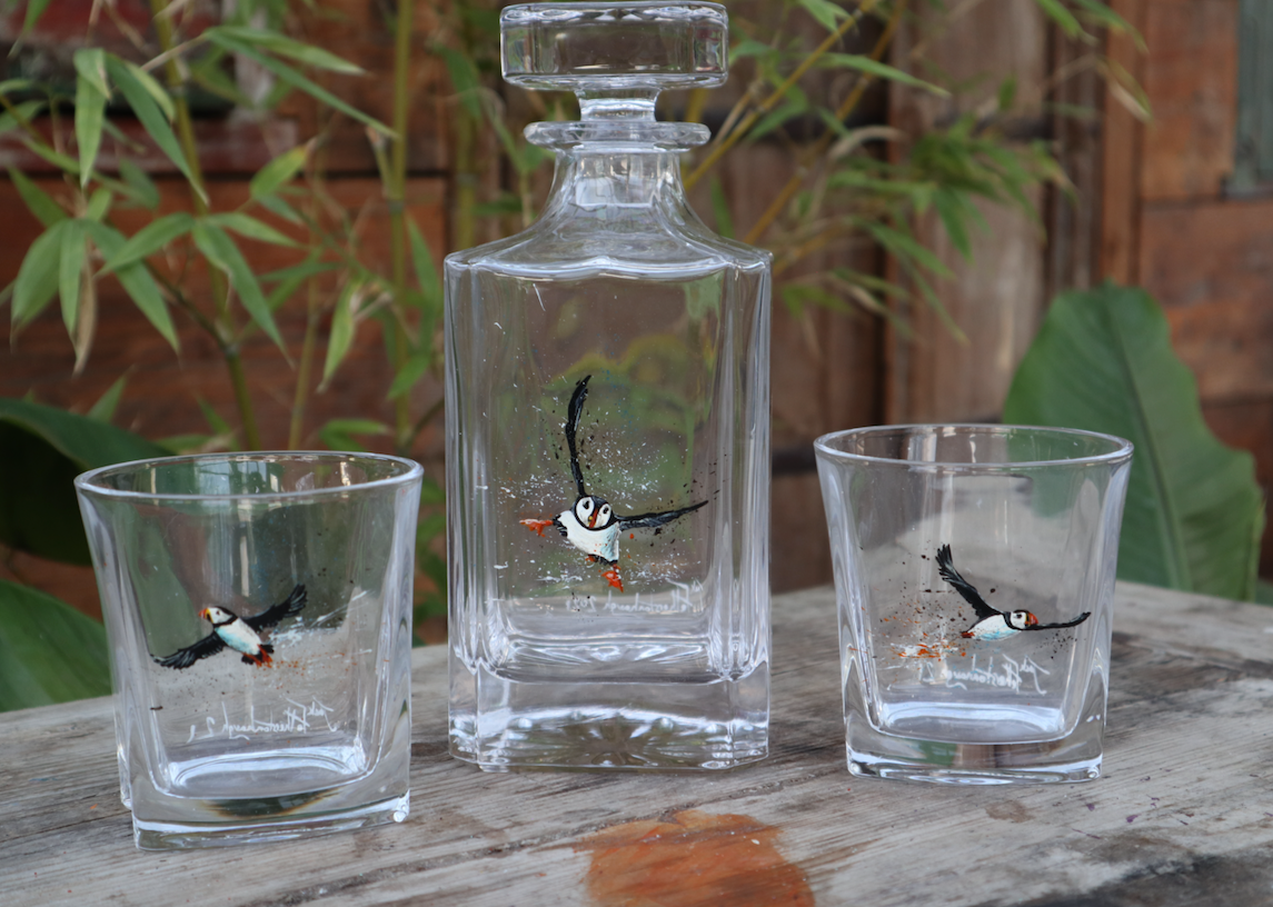 Puffin Decanter and Glass set