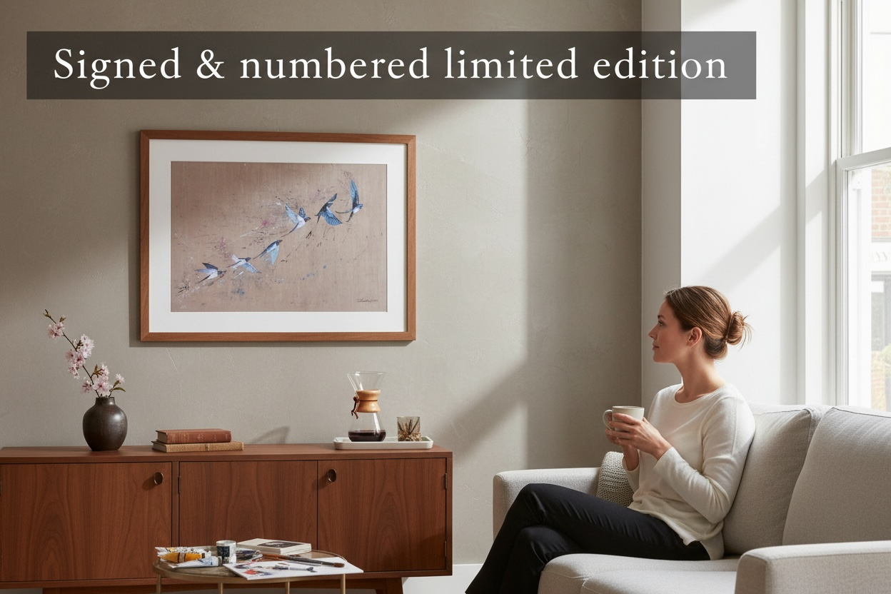 Study of Swallows limited edition signed print close-up