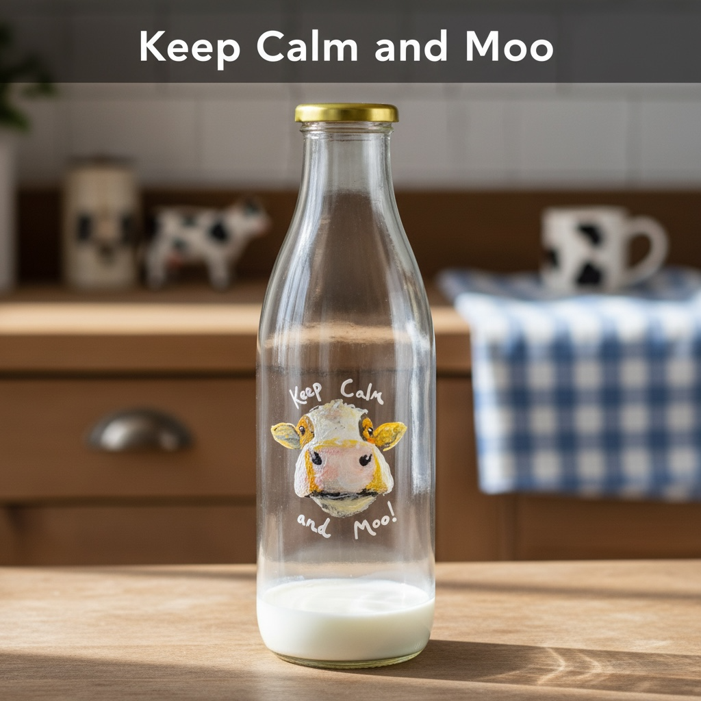 Hand-Painted Cow Milk Bottles – Each Utterly Unique 🐄