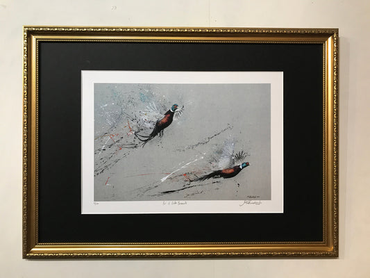 Framed Pair of Golden Pheasants
