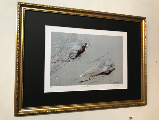 Framed Pair of Golden Pheasants