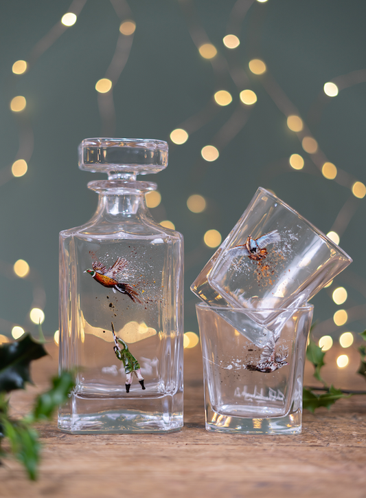 Partridge & Pheasant Shooter Decanter / Glasses